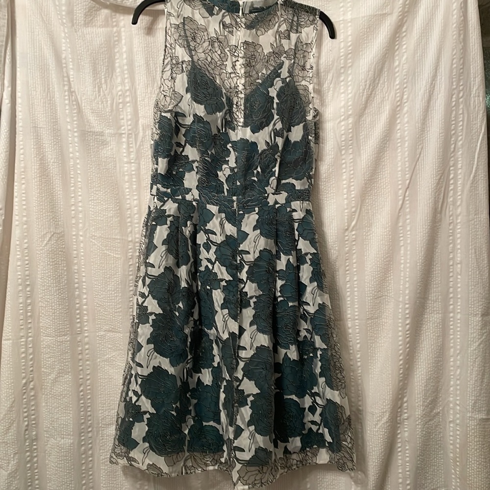 Lace & Mesh dress size medium green and white lined - Picture 8 of 11